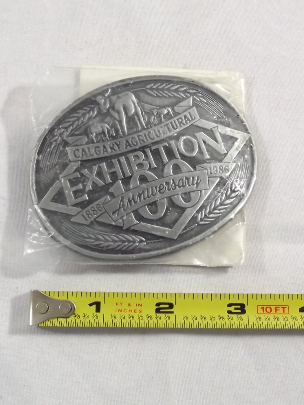 Vintage Calgary Agricultural Exhibition Belt Buckle 1986 100 Anniversary - Picture 4 of 6